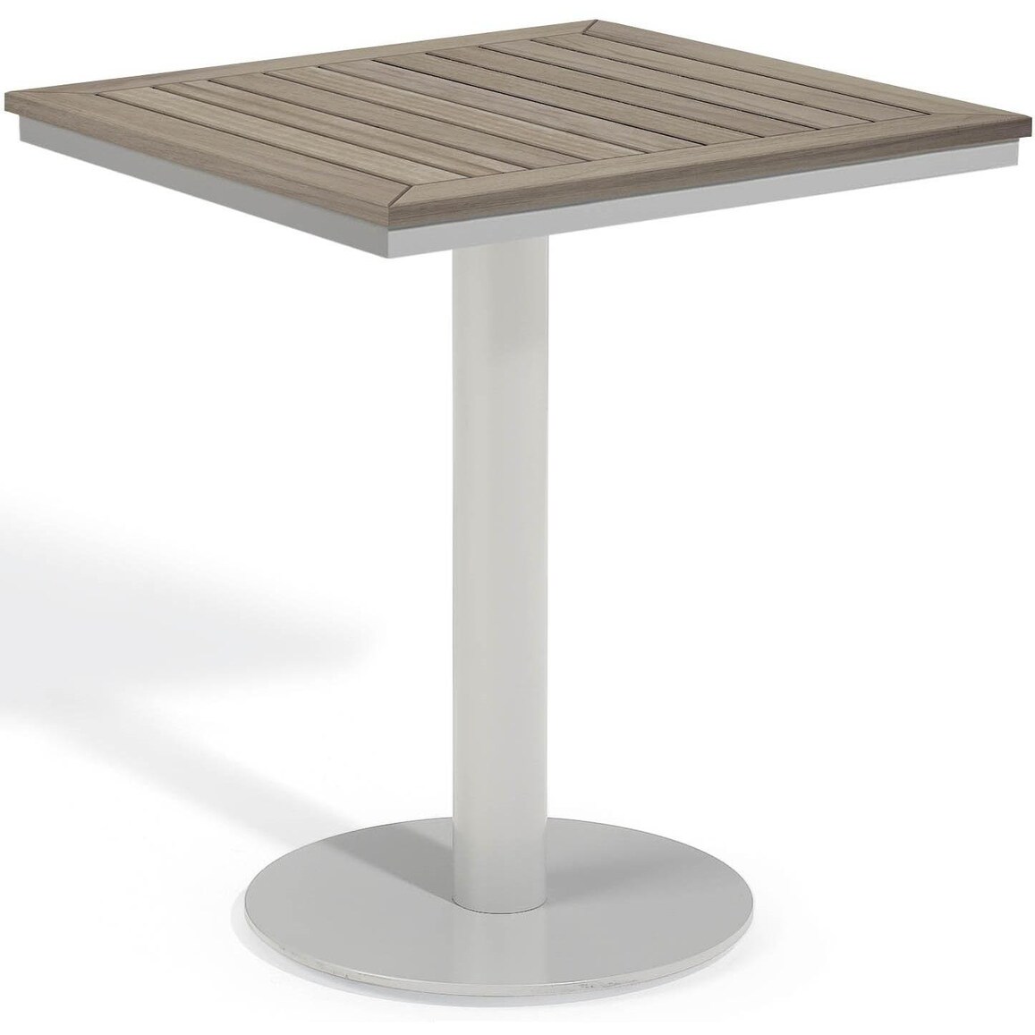 Travira 24 Inch Square Patio Bistro Table W/ Tekwood Vintage Top By Oxford Garden - Mycitystee