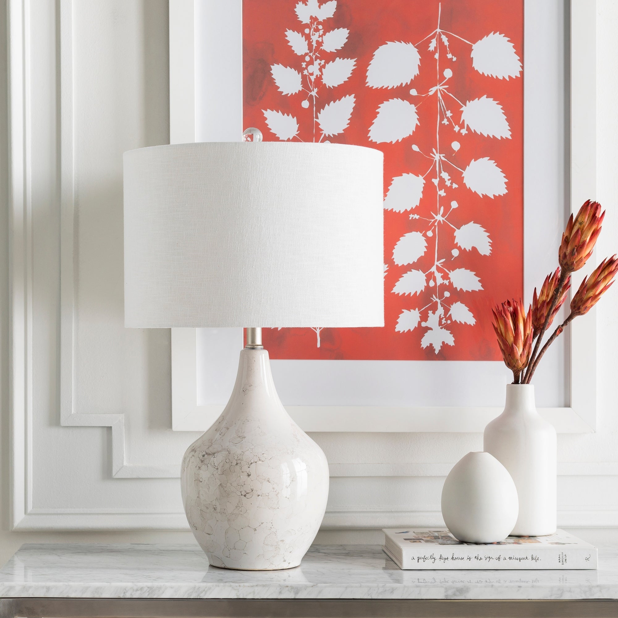 Novena 25 in. White Transitional Table Lamp - Mycitystee