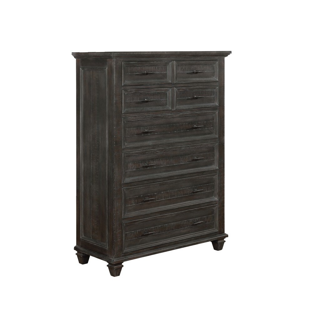 Transitional Style Wooden Chest with 8 Drawers， Dark Brown - - 31197653 - Mycitystee