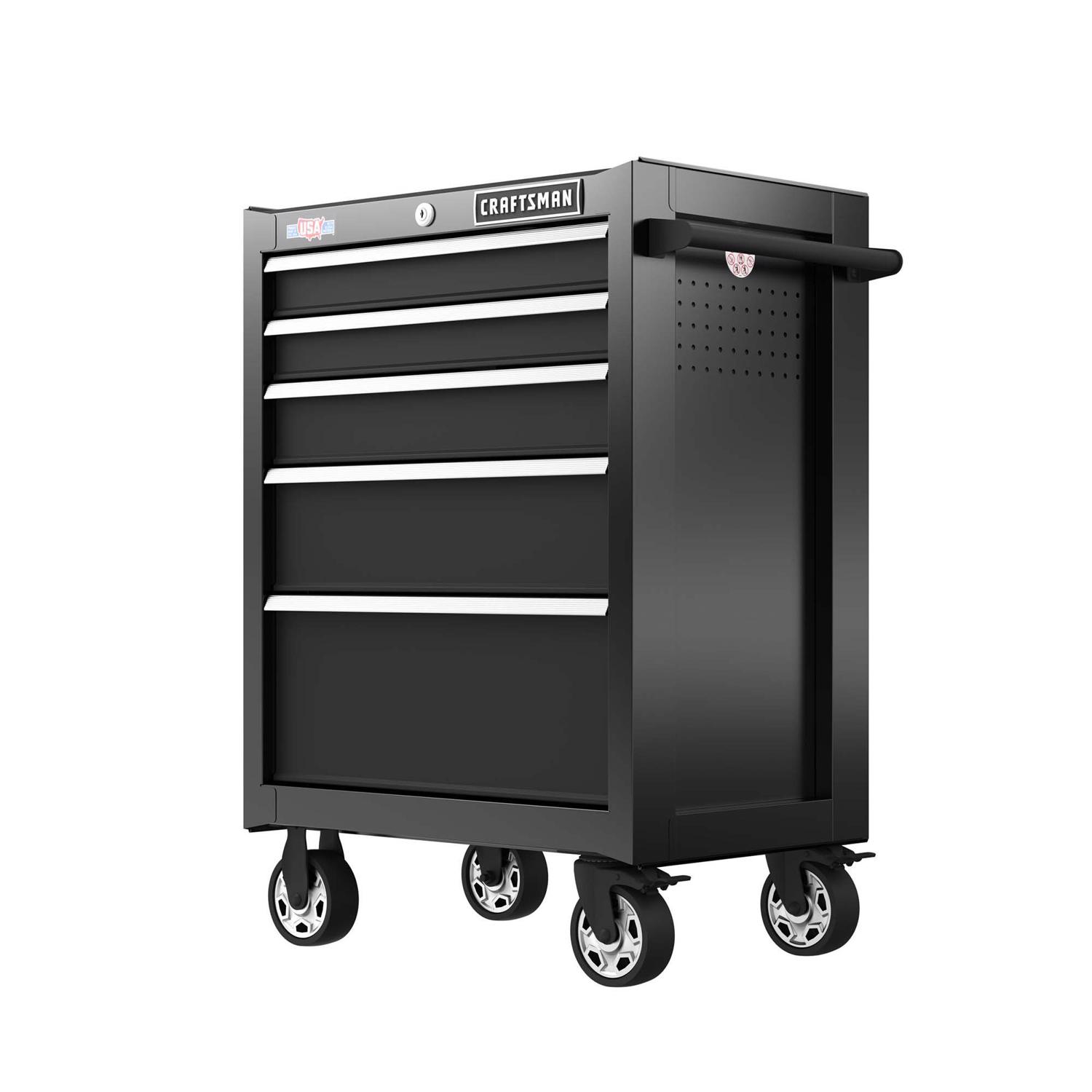 Craftsman S2000 26 in. 5 drawer Steel Rolling Tool Cabinet 37.5 in. H X 18 in. D - Mycitystee