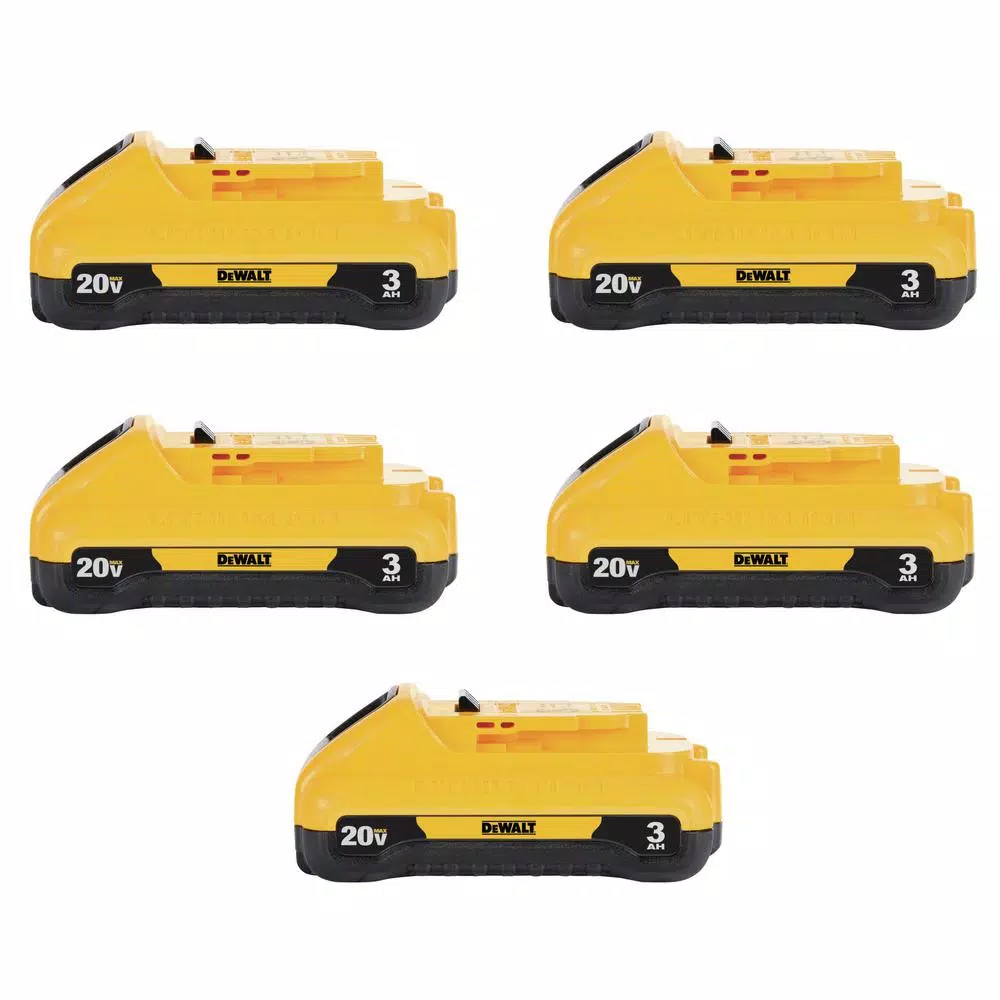 DEWALT 20-Volt MAX Compact Lithium-Ion 3.0Ah Battery Pack (5-Pack) and#8211; XDC Depot - Mycitystee