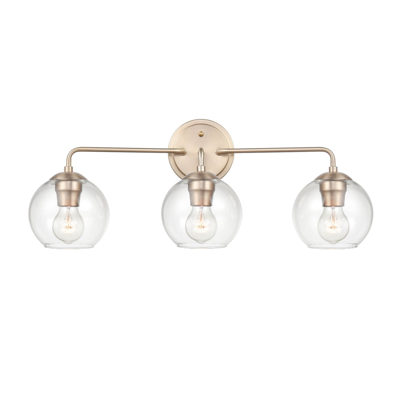 Millennium Lighting 3 Light Modern Gold Bathroom Vanity Fixture with Clear Glass Shades - Mycitystee