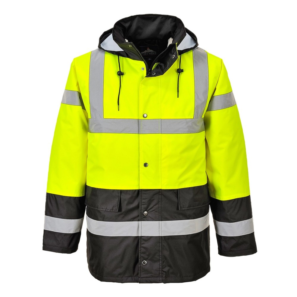 Yellow/ Black Hi-Vis Contrast Traffic Jacket6XL - Mycitystee