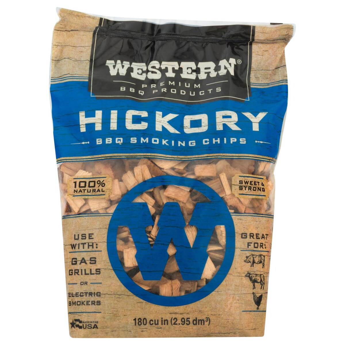 Western Hickory BBQ Smoking Chips (180 Cu. In.) - Mycitystee