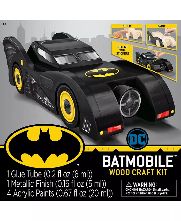 MasterPieces Puzzles Works of Ahhh - Batman Batmobile Wood Craft Set with Paints - Mycitystee