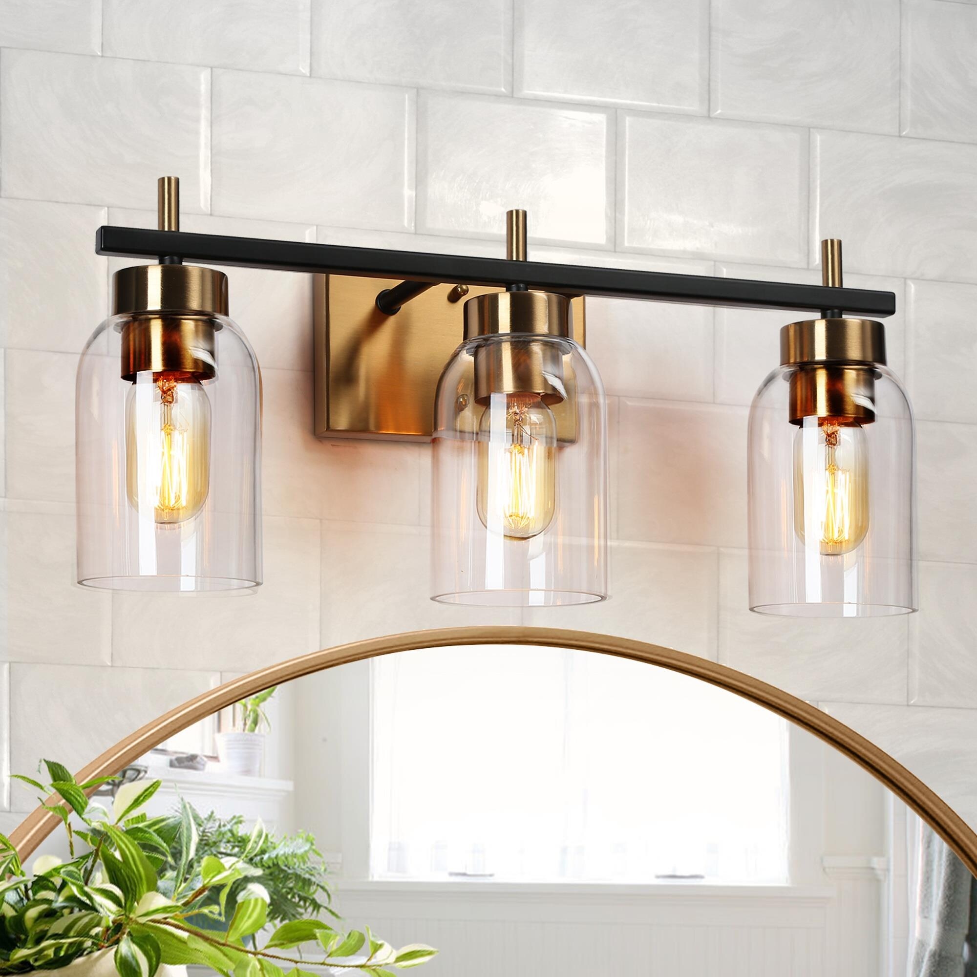 Modern Black Gold 2/3/4-Light Bathroom Vanity Lights Linear Wall Sconces for Powder Room - Mycitystee