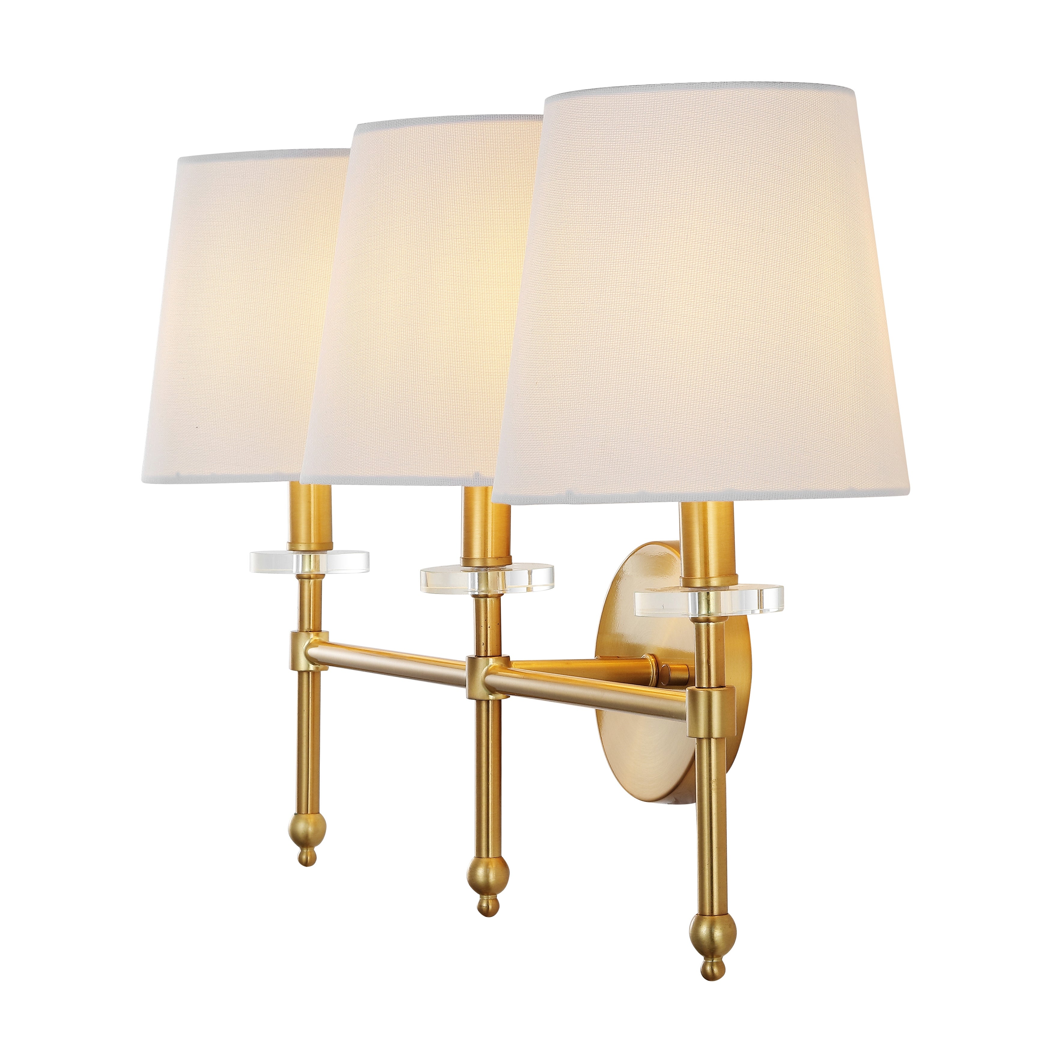 Isabella Modern Midcentury Iron LED Vanity， Brass Gold by JONATHAN Y - Mycitystee
