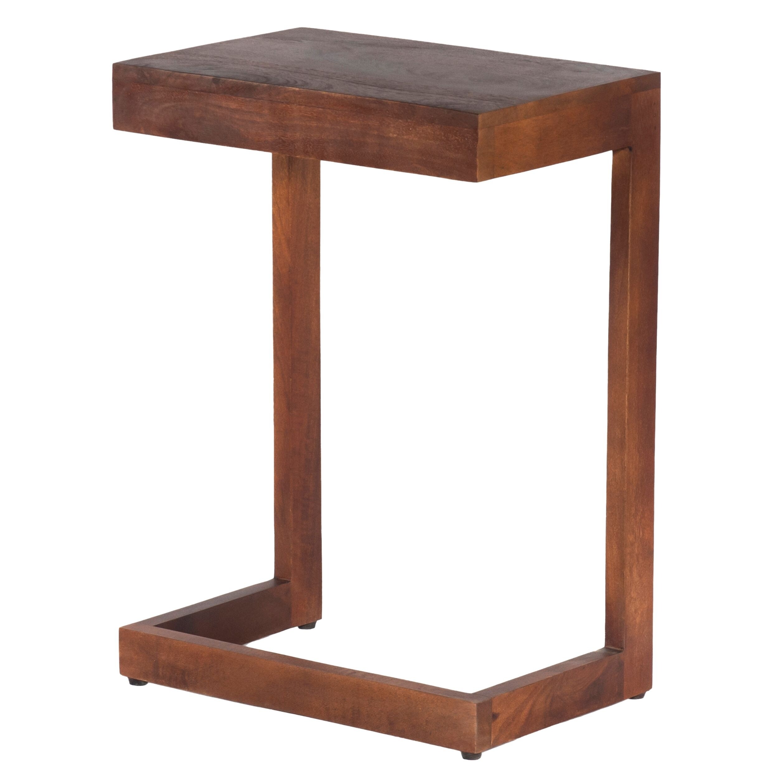 26 Inch Handcrafted Mango Wood Side End Table， Open Design Base - Mycitystee