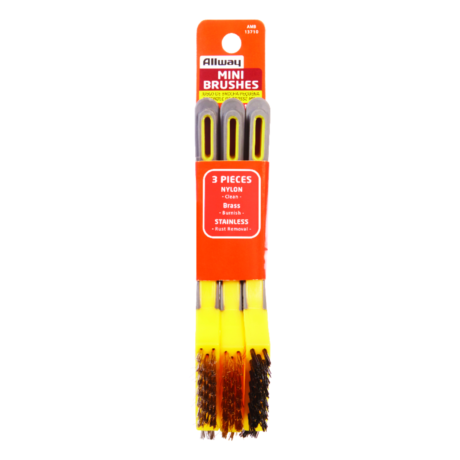Allway 1/2 in. W X 7 in. L Assorted Mini Bristle Brush - Mycitystee