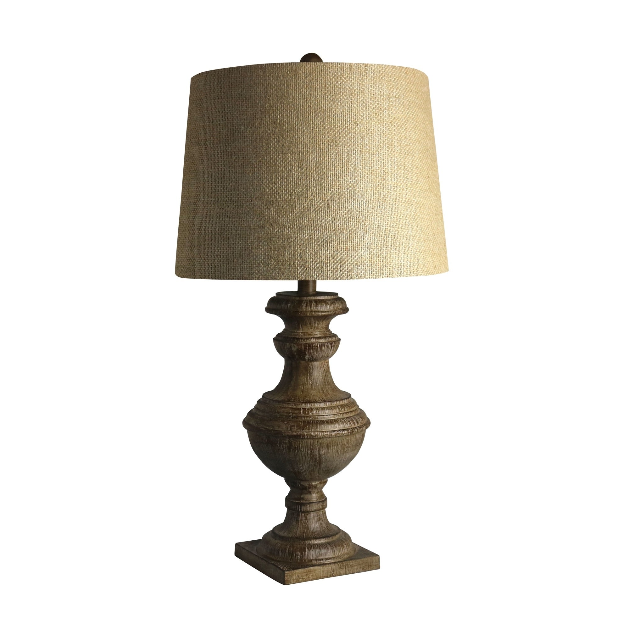 Fangio Lighting's 6264COF 28 in. Classic Urn On Square Pedestal Resin Table Lamp in Cottage Coffee - Mycitystee