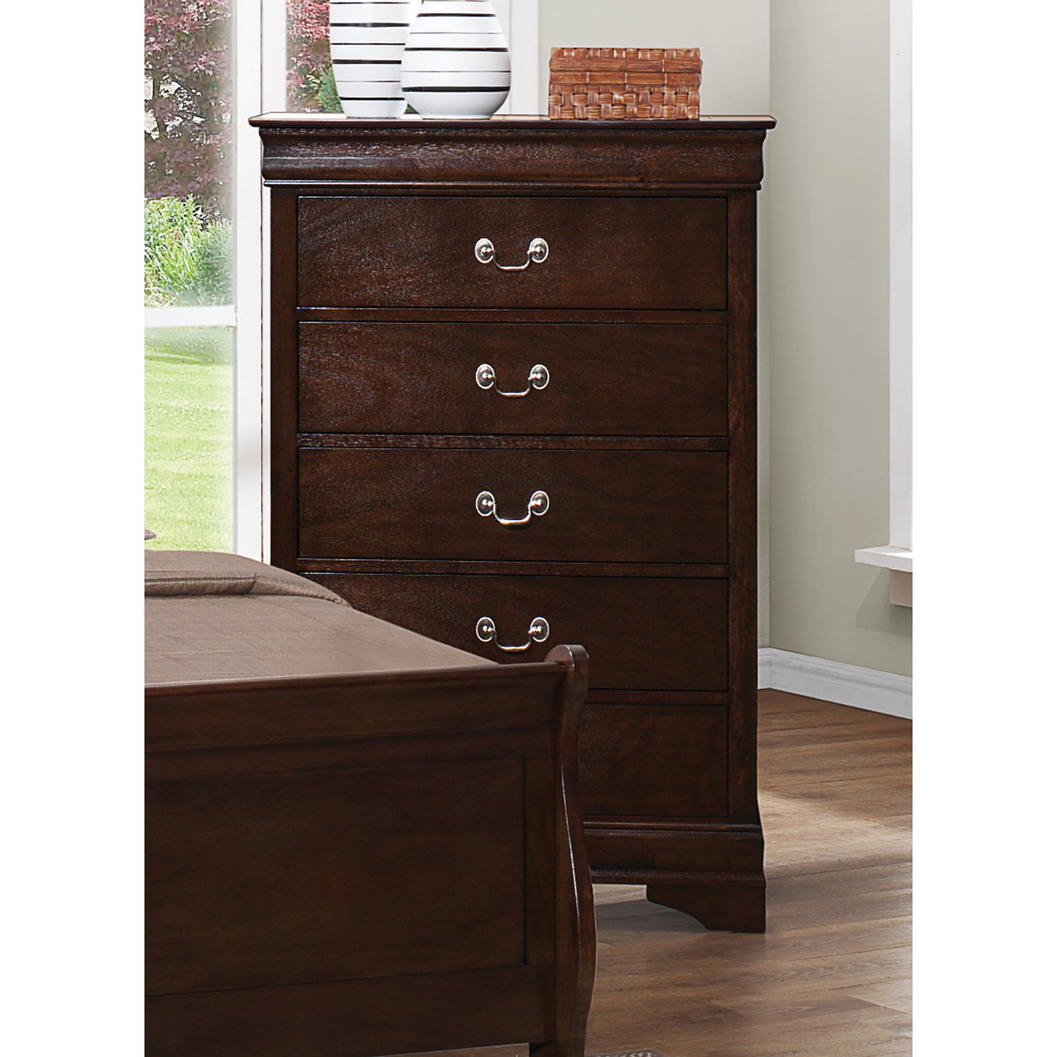 Coaster Furniture Louis Philippe Cappuccino 5-drawer Chest with Silver Bails - - 12512727 - Mycitystee
