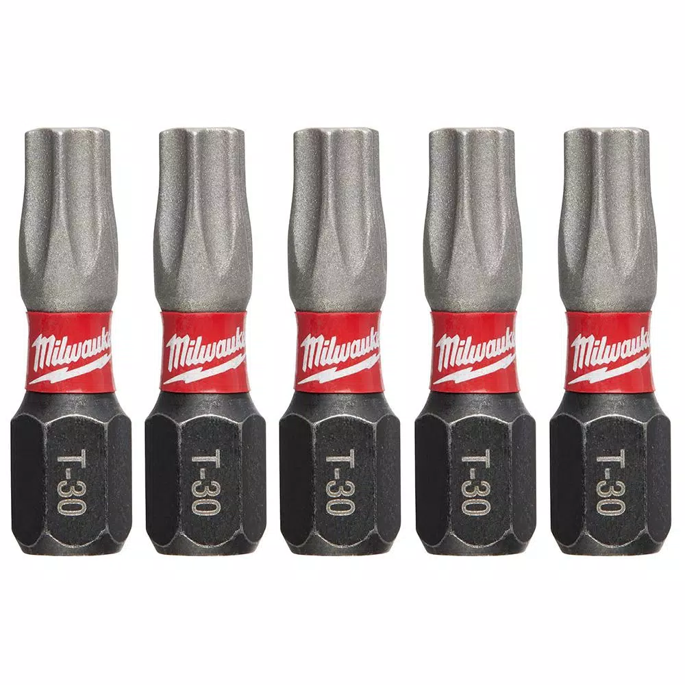 Milwaukee SHOCKWAVE Torx #30 1 in. Impact Duty Steel Screwdriver Bit (5-Pack) and#8211; XDC Depot - Mycitystee
