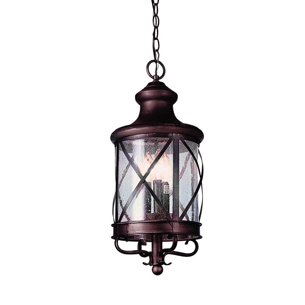 Cambridge 4-Light Rubbed Oil Bronze 25.25 in. Outdoor Hanging Lantern with Seeded Glass - Mycitystee