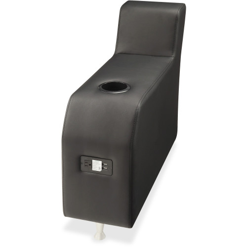 Lorell Fuze Modular Series Black Leather Guest Seating (86923) - Mycitystee