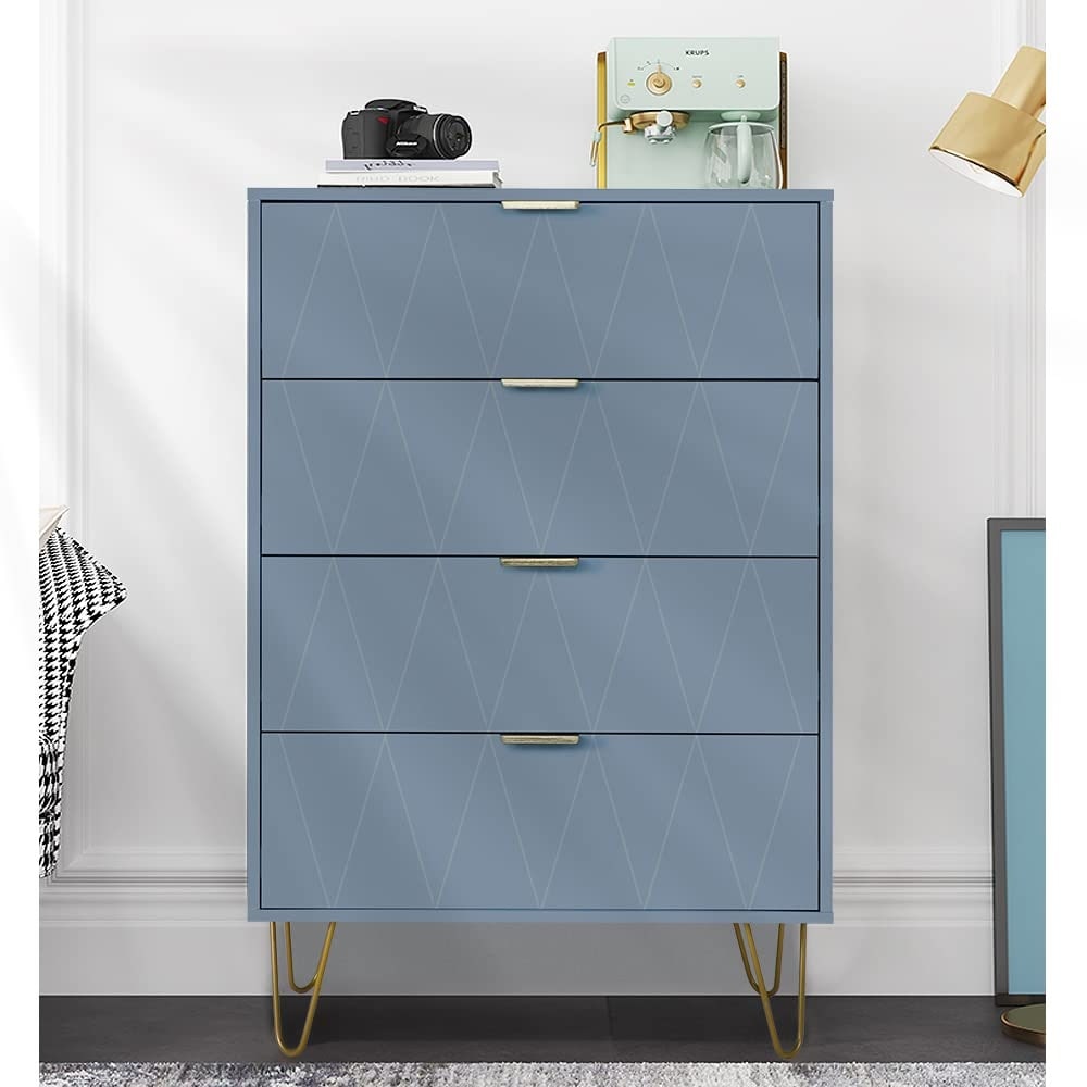 4 Drawer Dresser Organizer Storage Dresser Cabinet Unit， Chest of Drawers with Nightstand - as picture - - 37668252 - Mycitystee