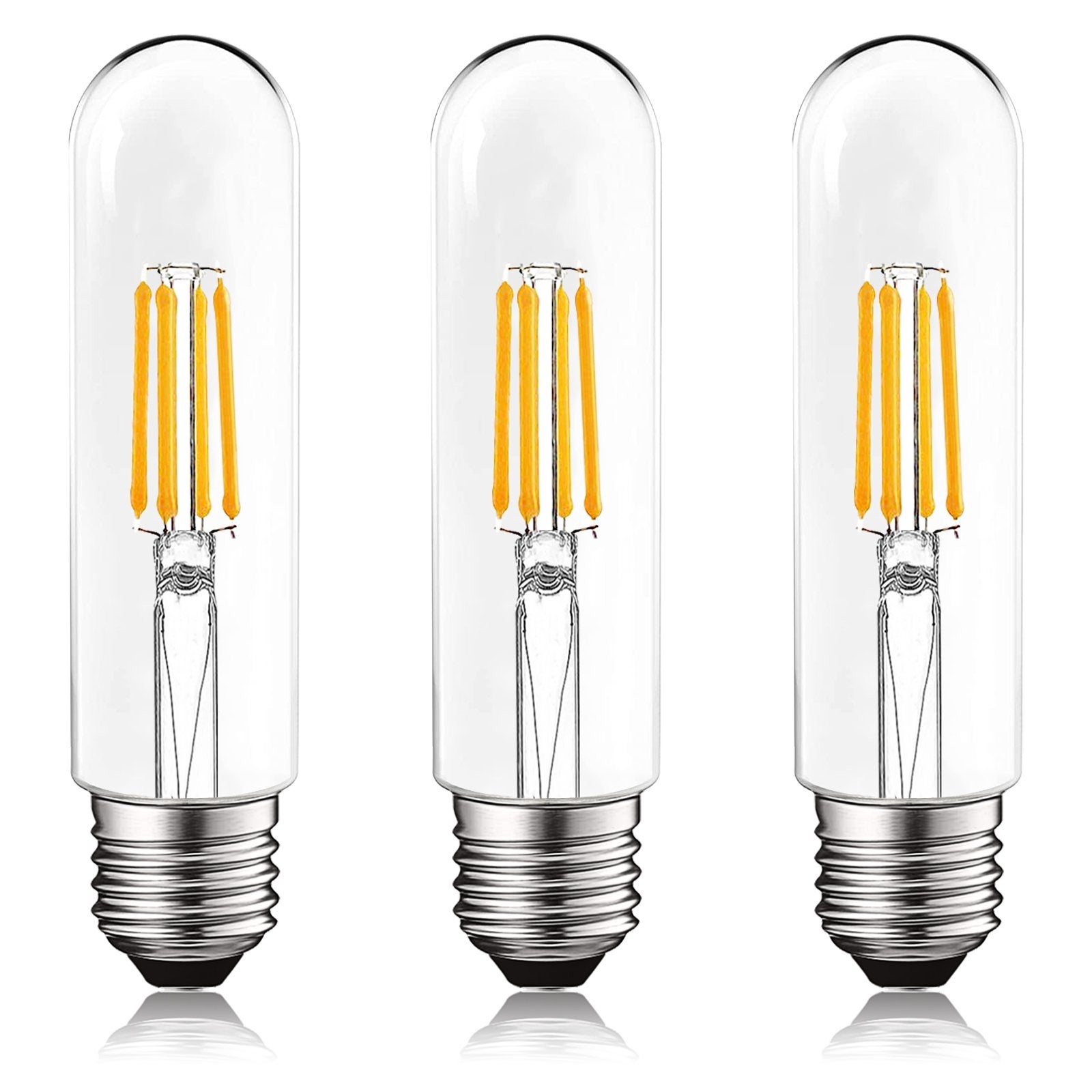 Luxrite T10 LED Bulb 5W=60W 2700K Warm White Edison Bulb 500 Lumens Tubular Light Bulb Damp Rated UL Listed E26 3 Pack - Mycitystee