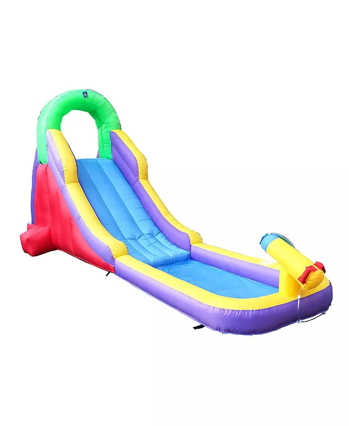 Pogo Bounce House Backyard Kids Inflatable Water Slide for Kids - Residential Backyard Inflatable Slide for Summer Fun - Rainbow Slide w  Water Cannon - Mycitystee