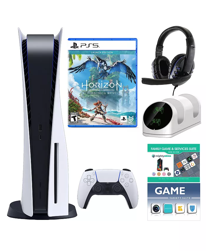 Playstation 5 Console with Forbidden West Game， Accessories Kit and 2 Vouchers - Mycitystee