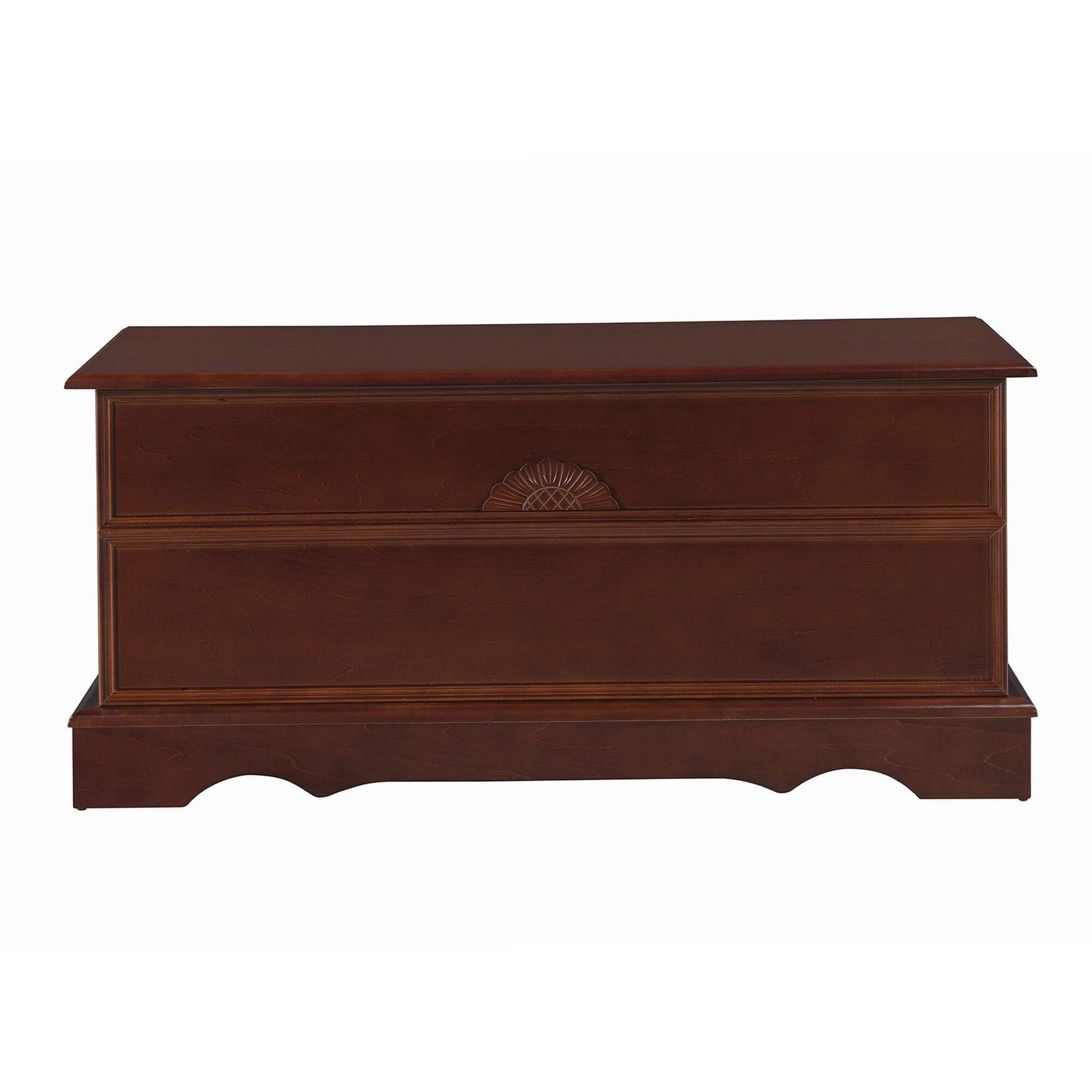 Traditional Style Lift Top Wooden Chest with Carved Details， Dark Brown - - 31294741 - Mycitystee