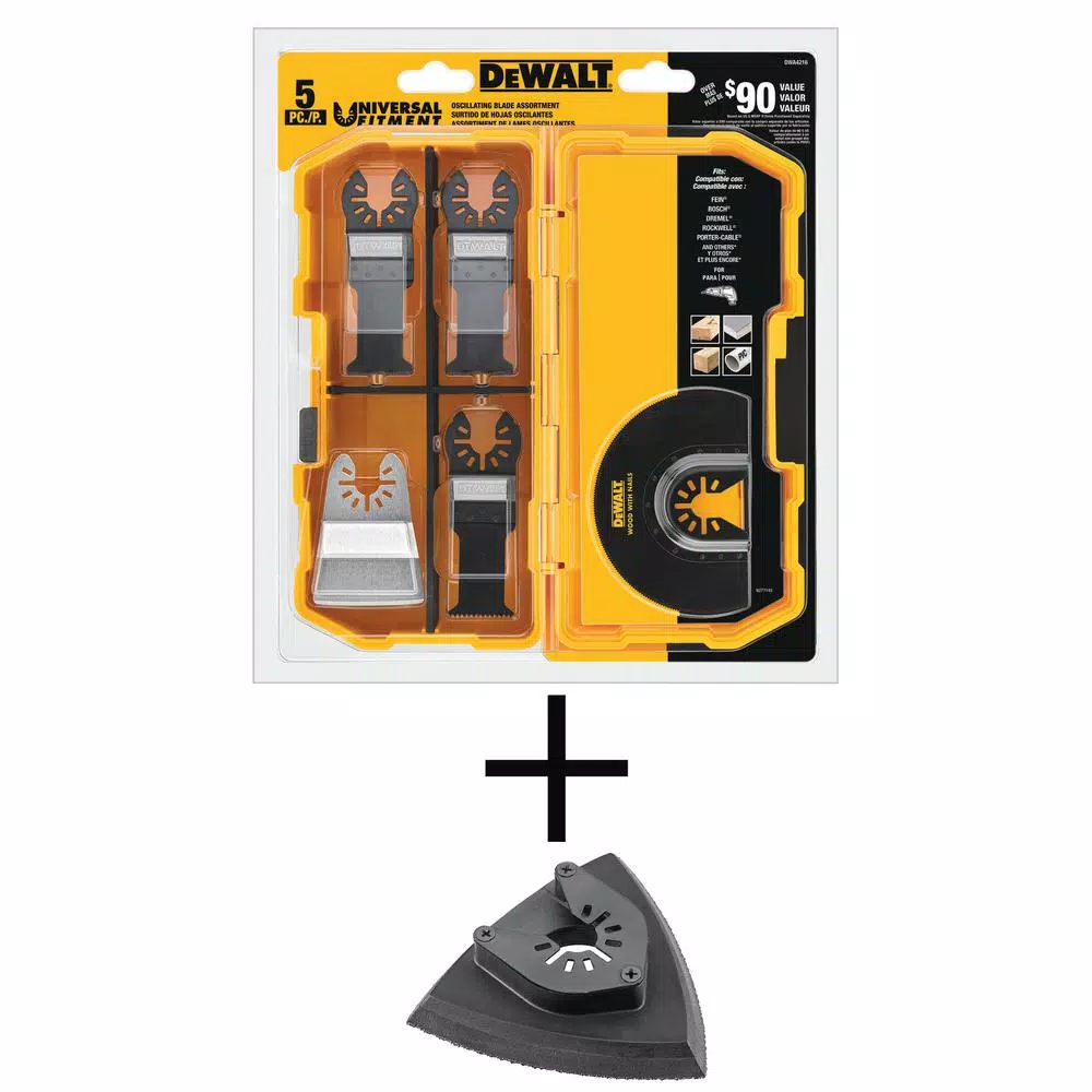 DEWALT Oscillating Blade Set (5-Piece) with Bonus Oscillating Sanding Pad and#8211; XDC Depot - Mycitystee