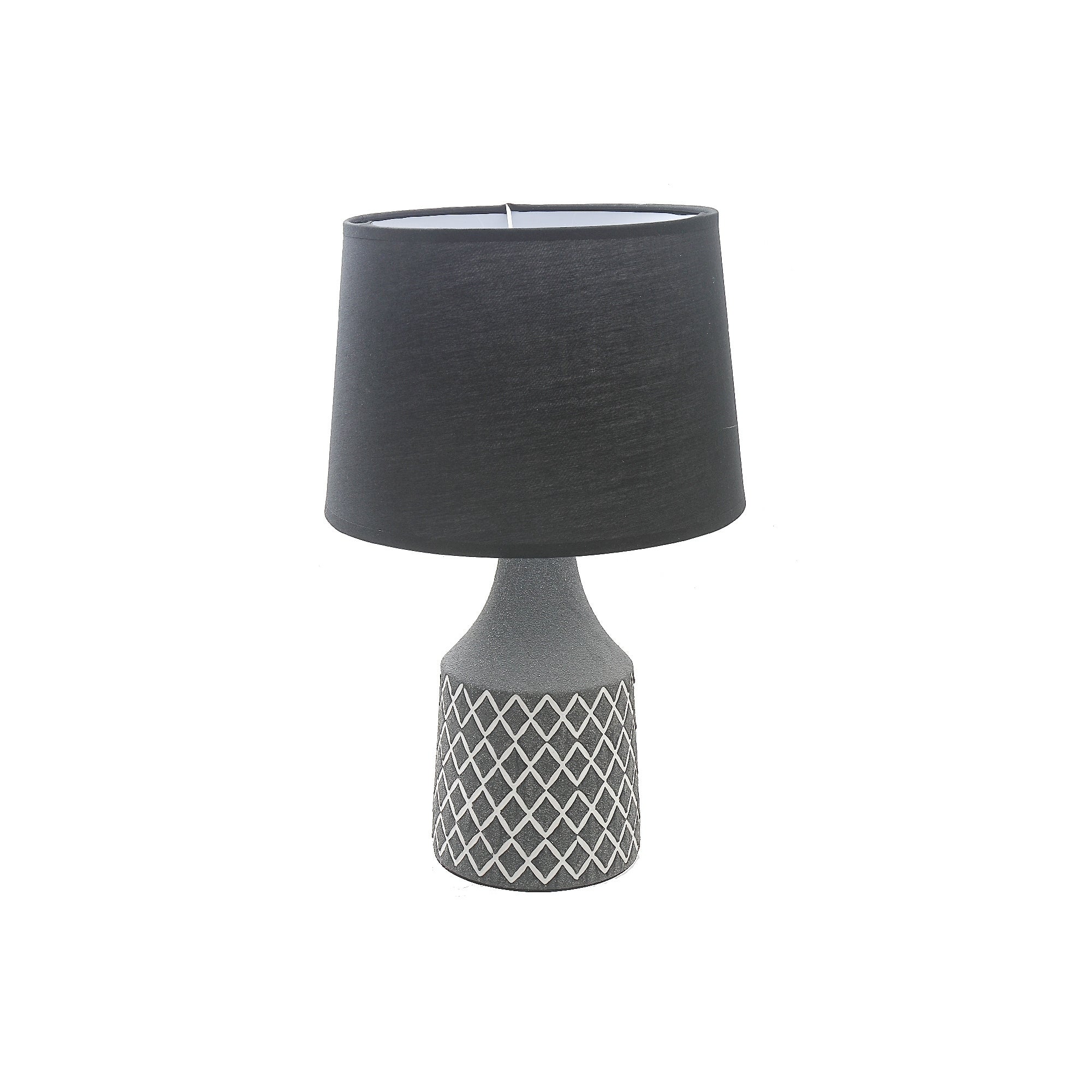 Ceramic Table Lamp With Shade (Black Diamond) - Mycitystee