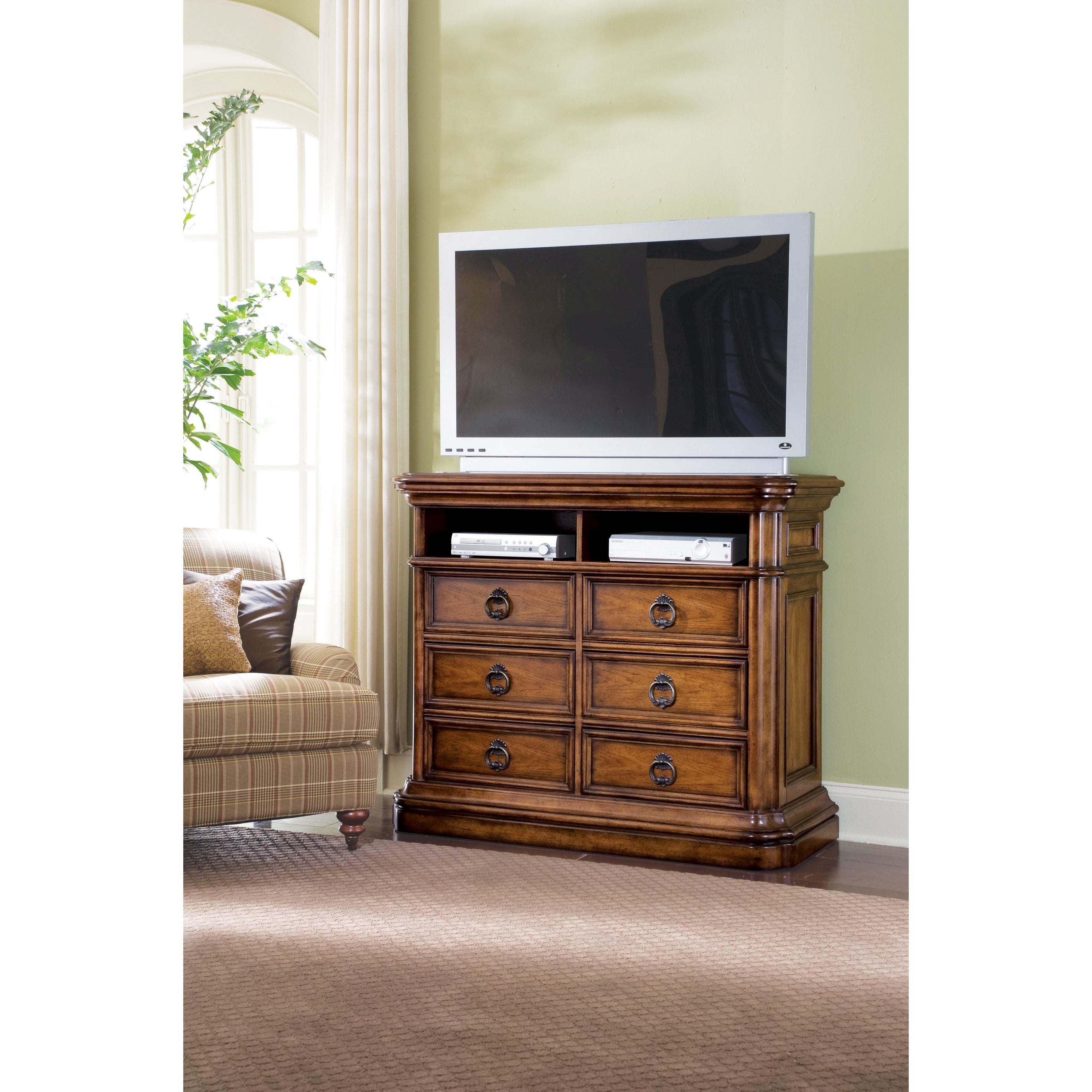 San Mateo Brown Wood Media Chest - - 34349834 - Mycitystee