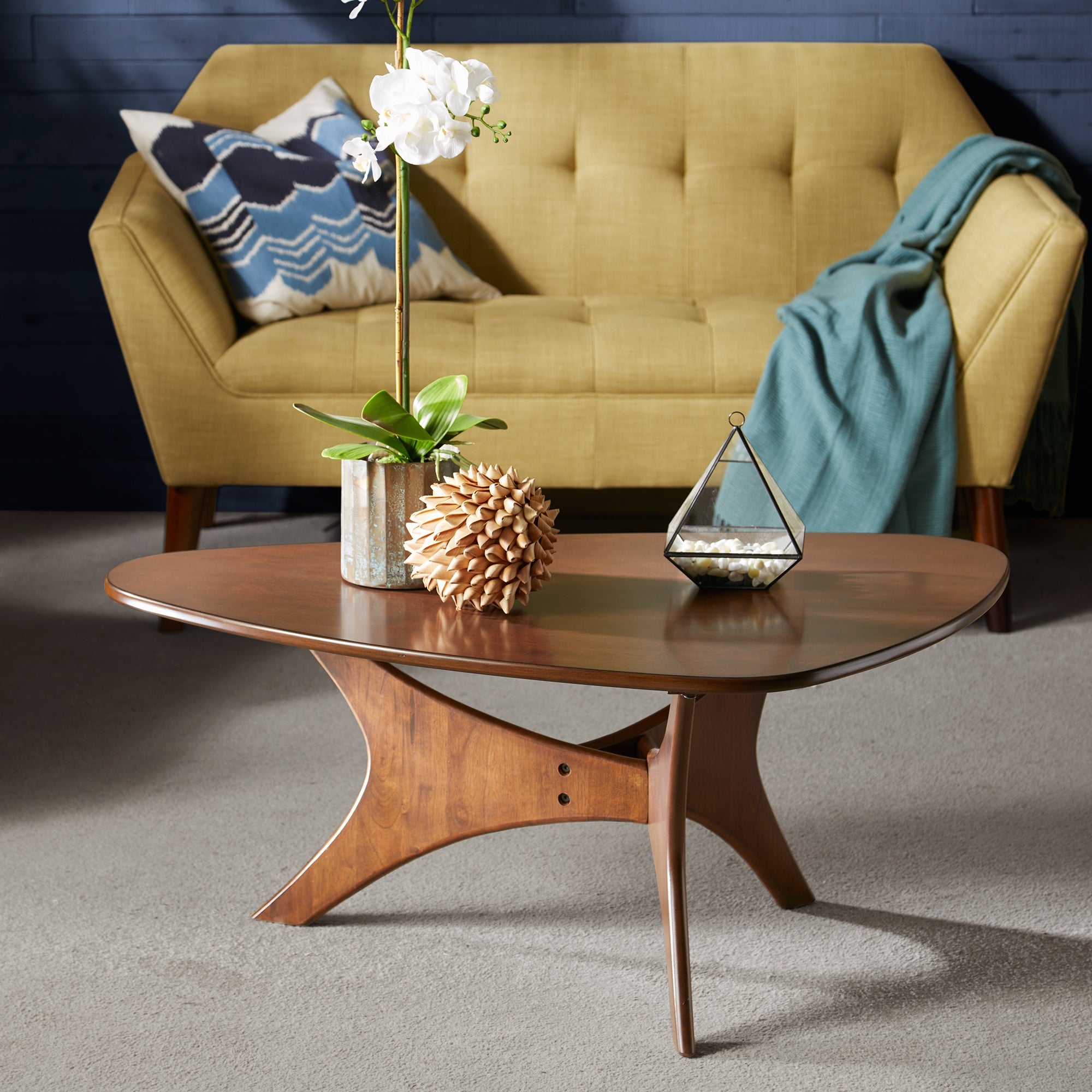 Carson Carrington Telsiai Triangular Wood Coffee Table - Mycitystee