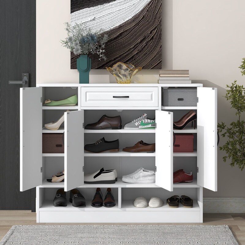 Modern Shoe Cabinet Shoe Storage Organizer with Adjustable Shelves - - 38001182 - Mycitystee