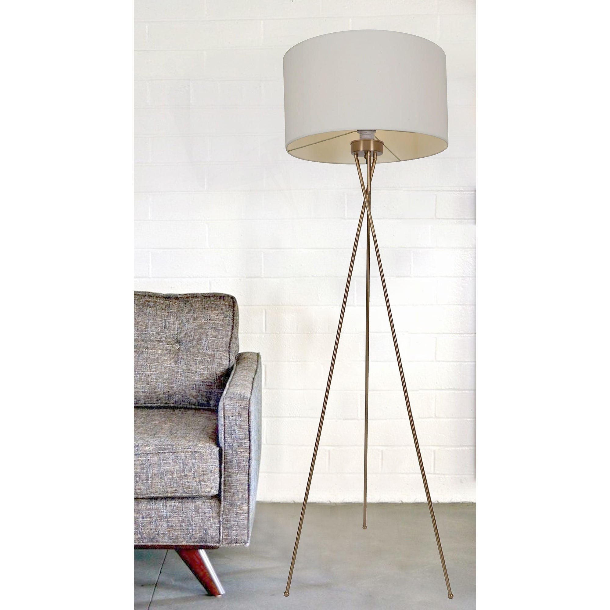 Meela Polished Brass 1-light Floor Lamp - Mycitystee