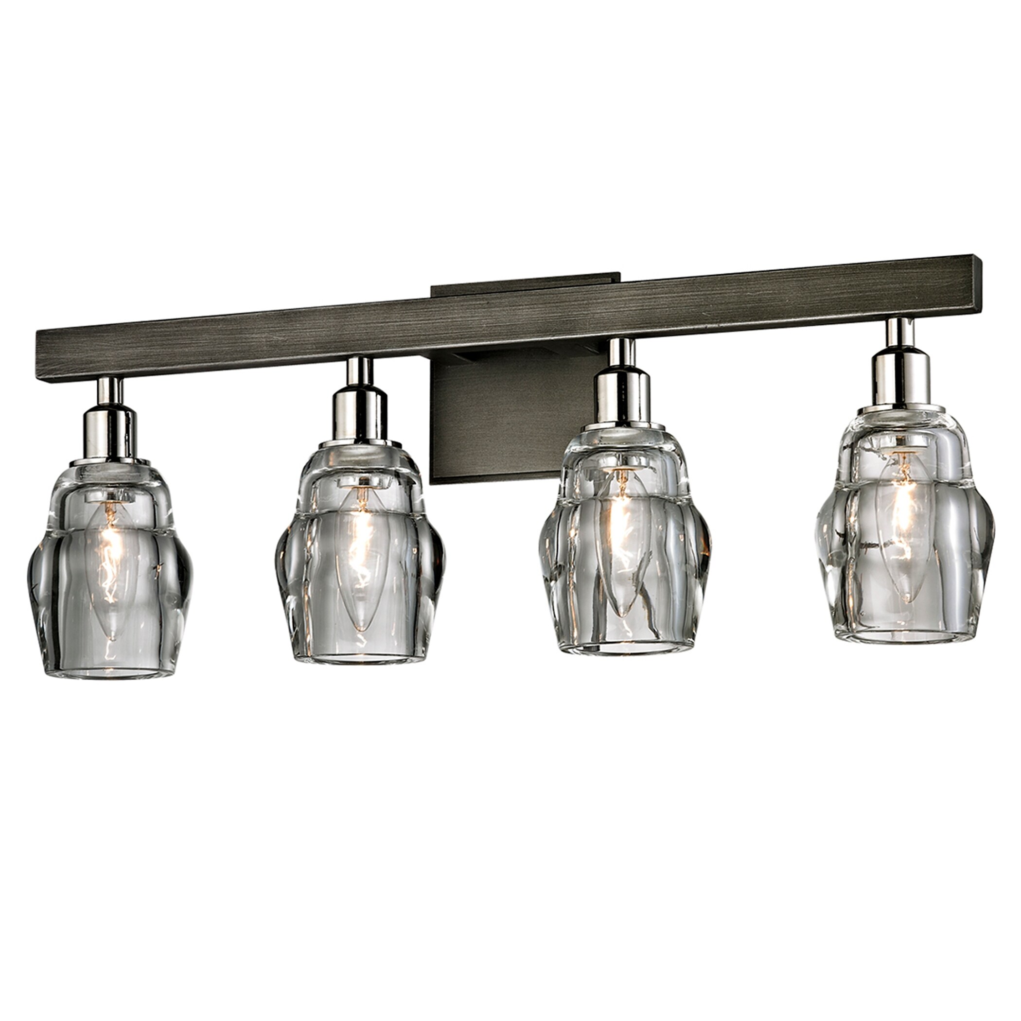 Troy Lighting Citizen 4-light Graphite/Polished Nickel Bath/Wall Sconce - Silver - Mycitystee