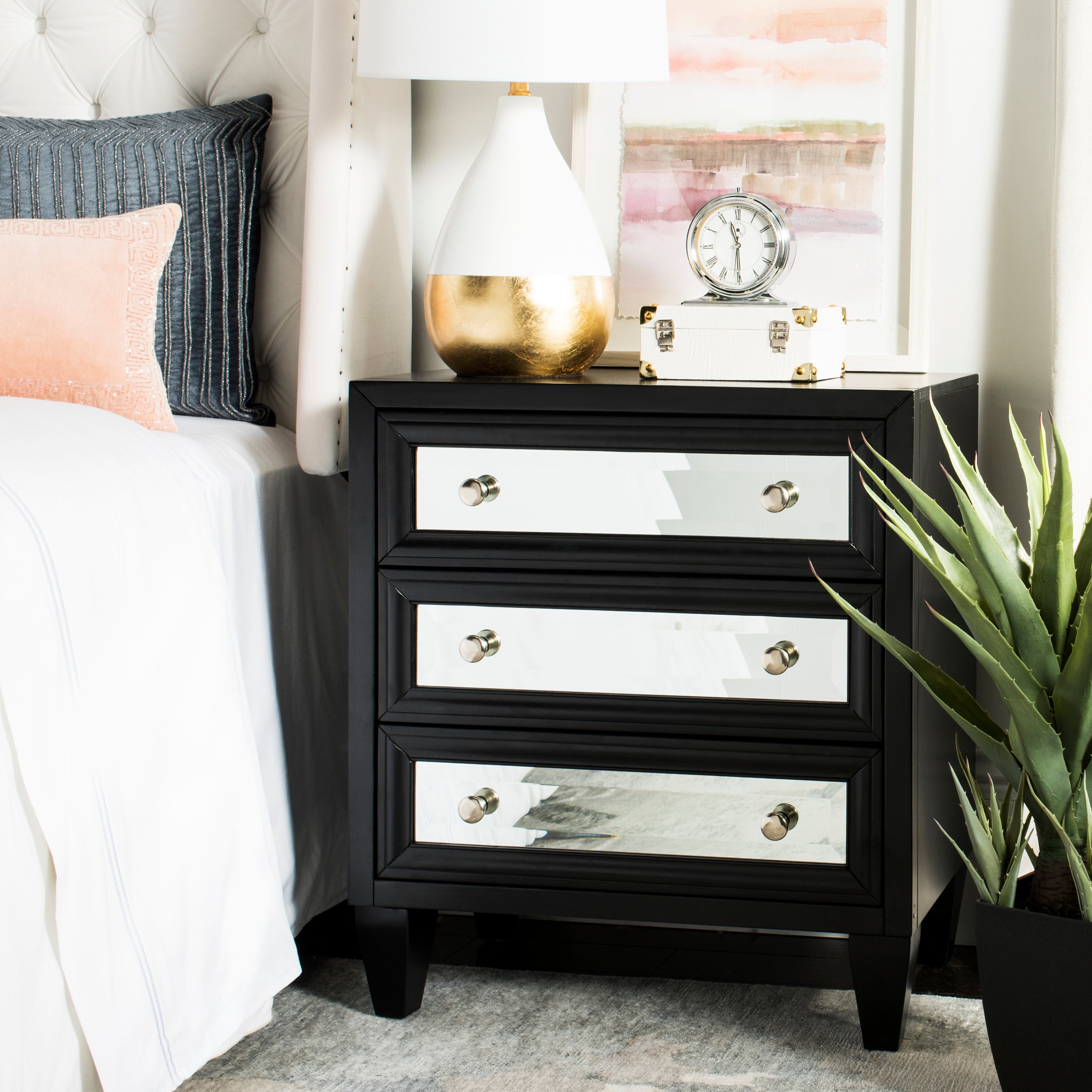 SAFAVIEH Marlon 3-Drawer Black Storage Chest - - 19484413 - Mycitystee