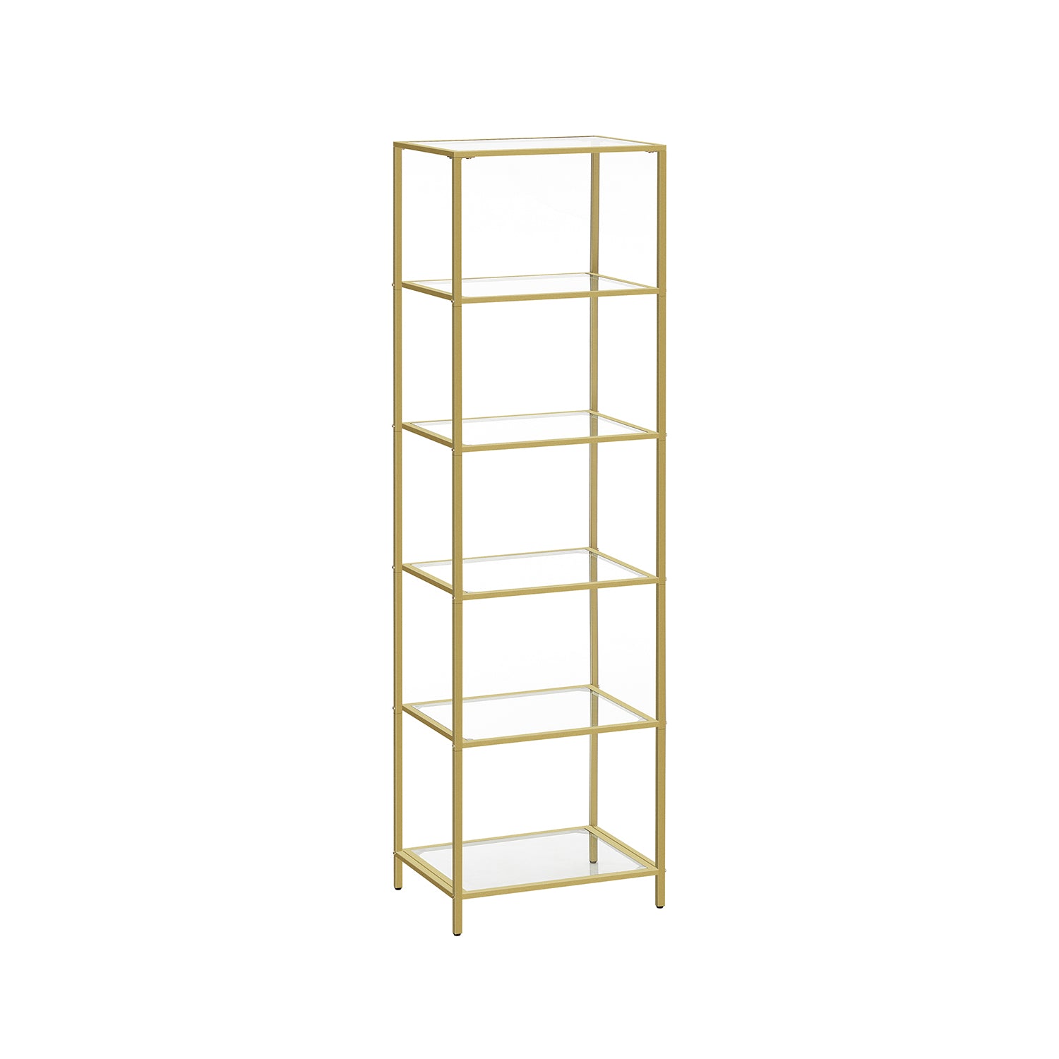VASAGLE 6-Tier Glass ShelfGold - Mycitystee