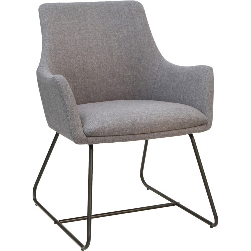 Lorell Gray Flannel Guest Chair with Sled Base (68562) - Mycitystee