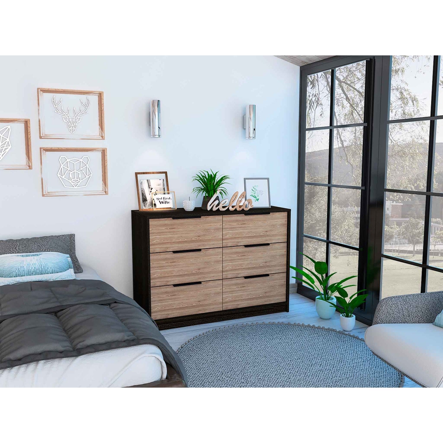 Marion Slide and Pull Bedroom Dresser， with Six Drawers - - 33019282 - Mycitystee