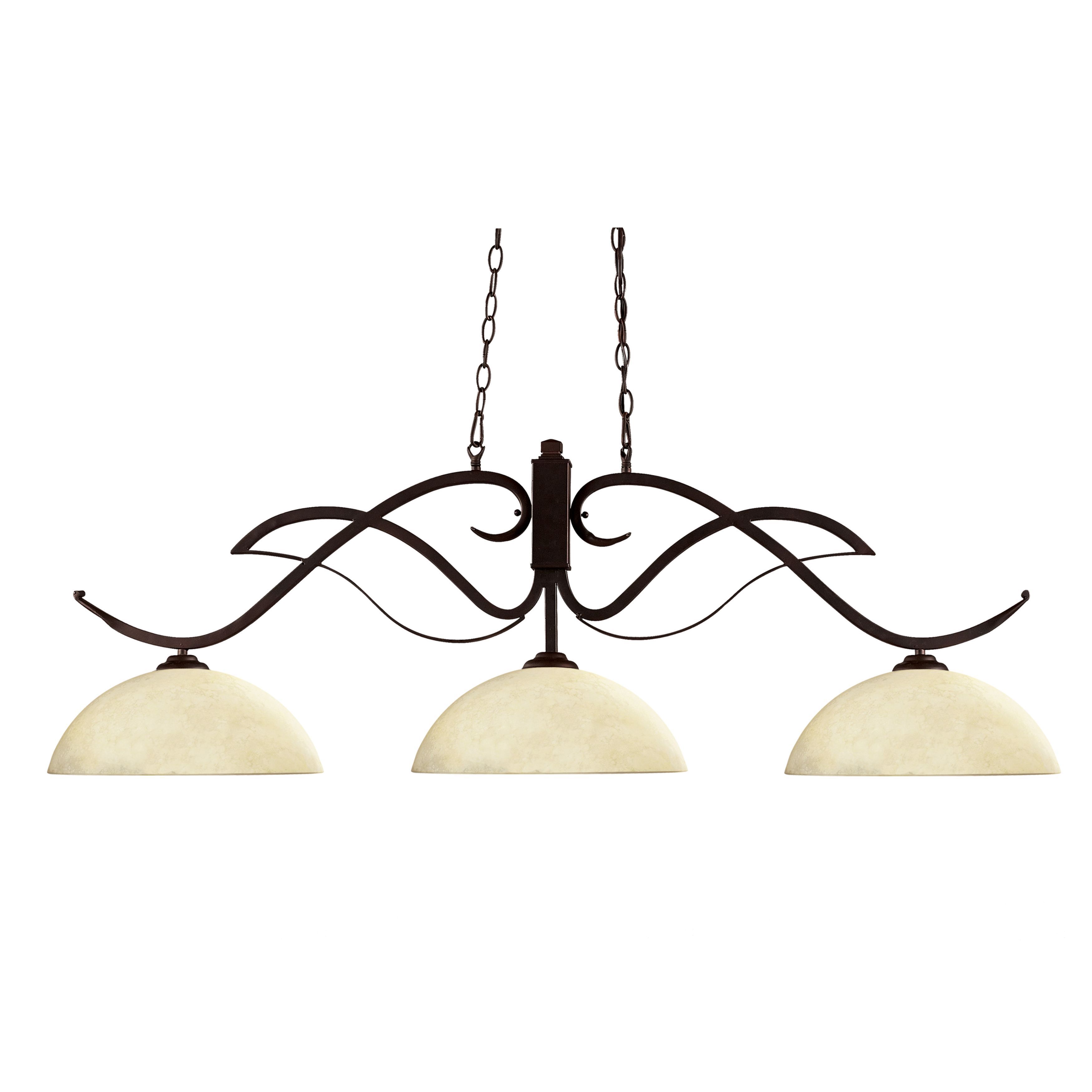 Avery Home Lighting Bronze Finish with Dome Golden Mottle Shade - Metal 3-light Island/Billiard Light - Mycitystee