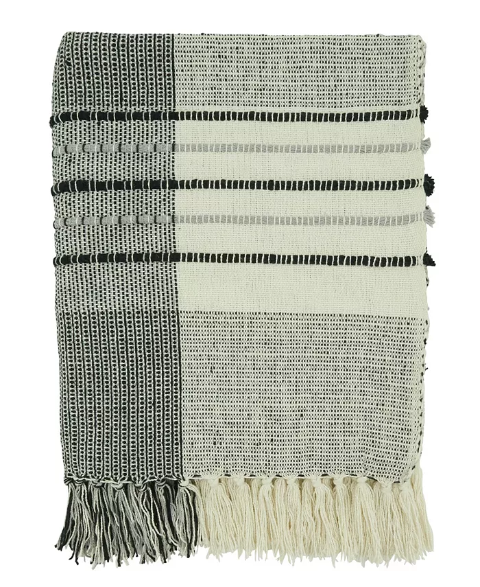Saro Lifestyle Striped Design Throw， 50