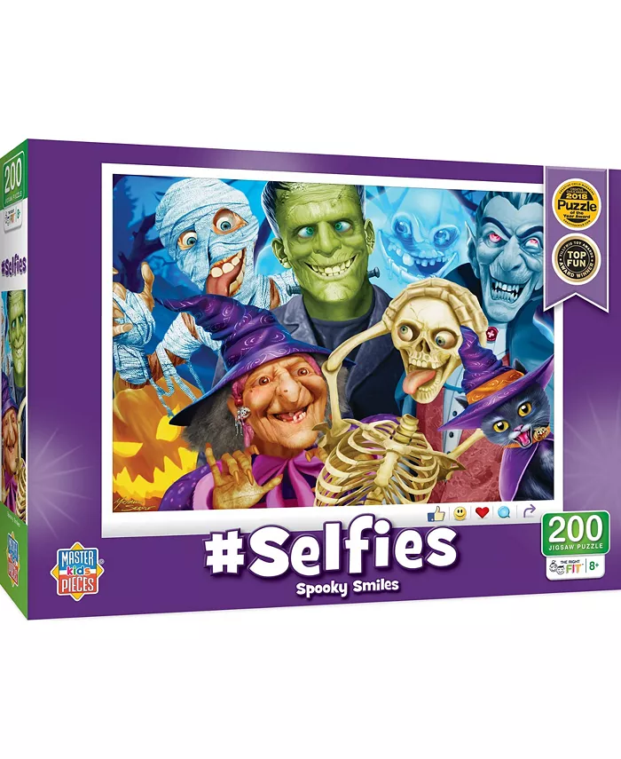 MasterPieces Puzzles Selfies - Spooky Smiles 200 Piece Kids Jigsaw Puzzle - Mycitystee