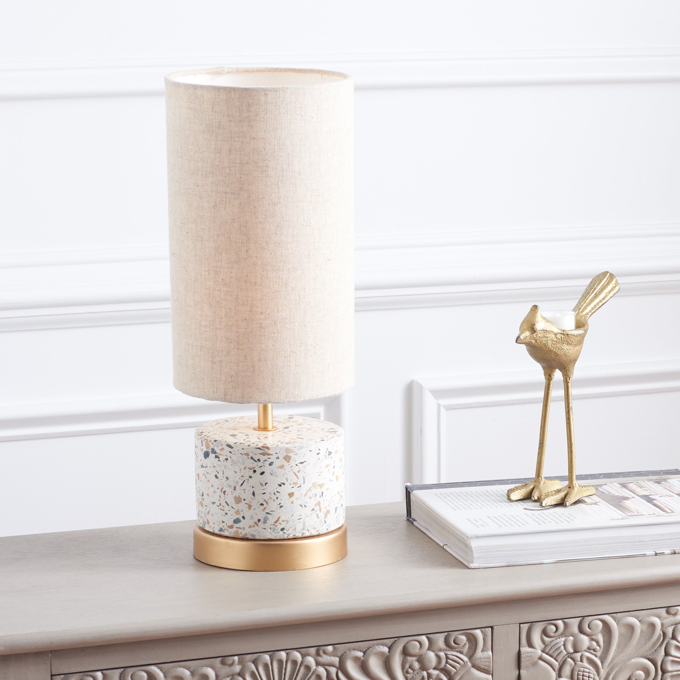 SAFAVIEH Lighting Laszlo Modern 16-inch Table Lamp - 6 in. W x 6 in. D x 17 in. H - Mycitystee