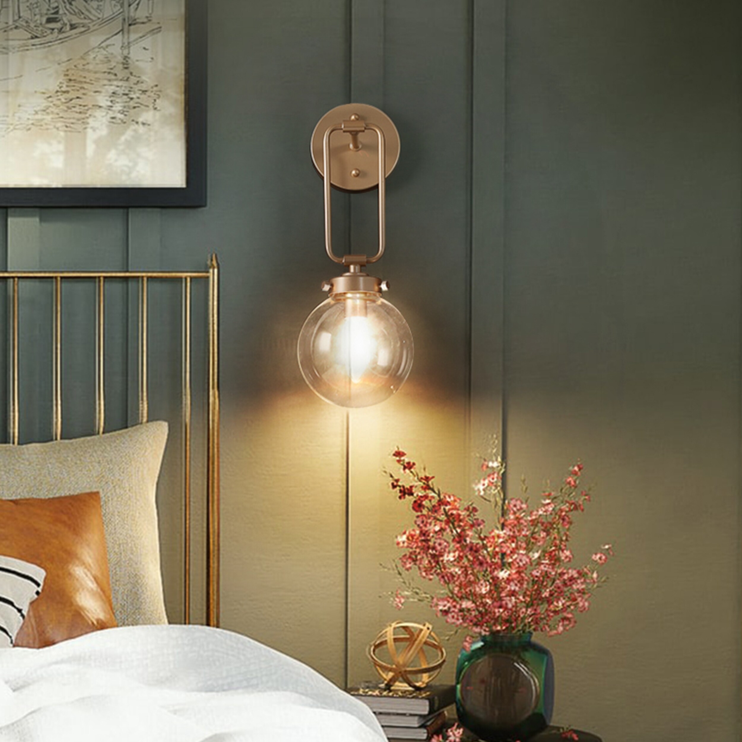Modern Contemporary Gold Wall Sconces Globe Vanity Lights for Foyer/ Stairway/ Bathroom - L5