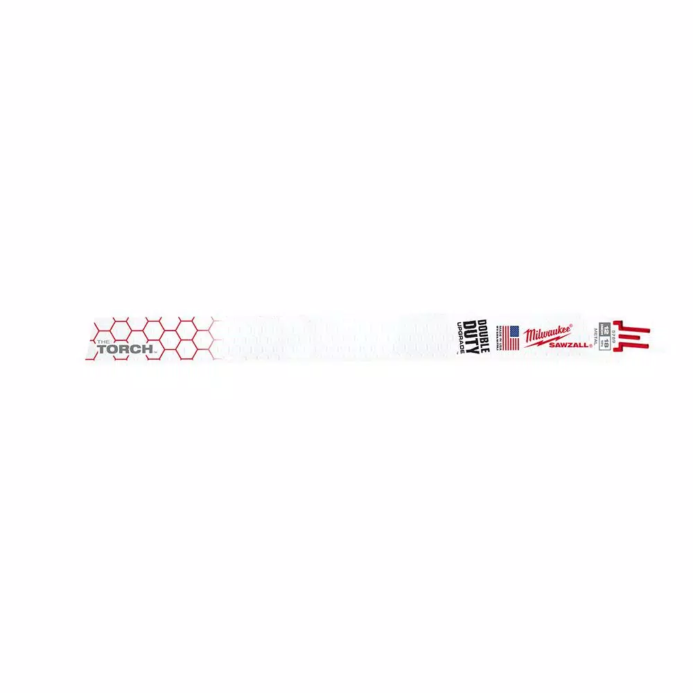 Milwaukee 12 in. 18 Teeth per in. TORCH Thick Metal Cutting SAWZALL Reciprocating Saw Blades (100 Pack) and#8211; XDC Depot - Mycitystee