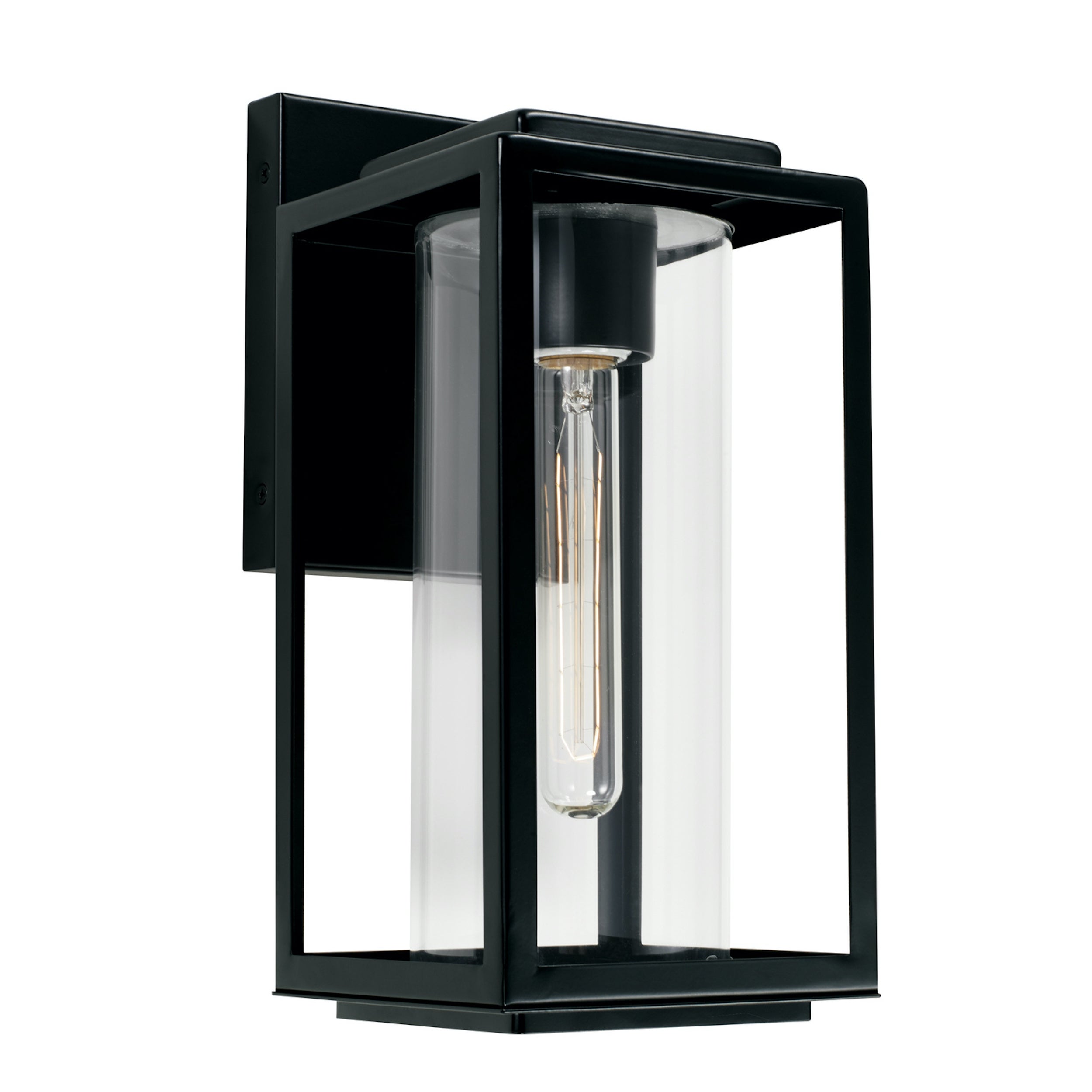 Kessler 1-light Matte Black Outdoor Wall Lantern - Mycitystee