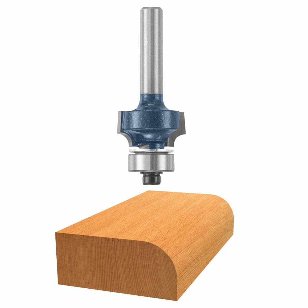 Bosch 1/8 In. x 3/8 In. Carbide Tipped Roundover Bit 85290M from Bosch - Mycitystee