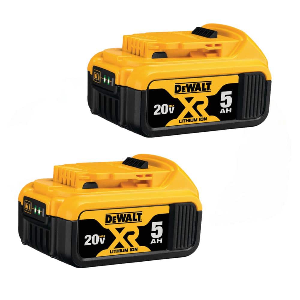 DEWALT 20V MAX XR Premium Lithium-Ion 5.0Ah Battery Pack (2 Pack) DCB205-2 - Mycitystee