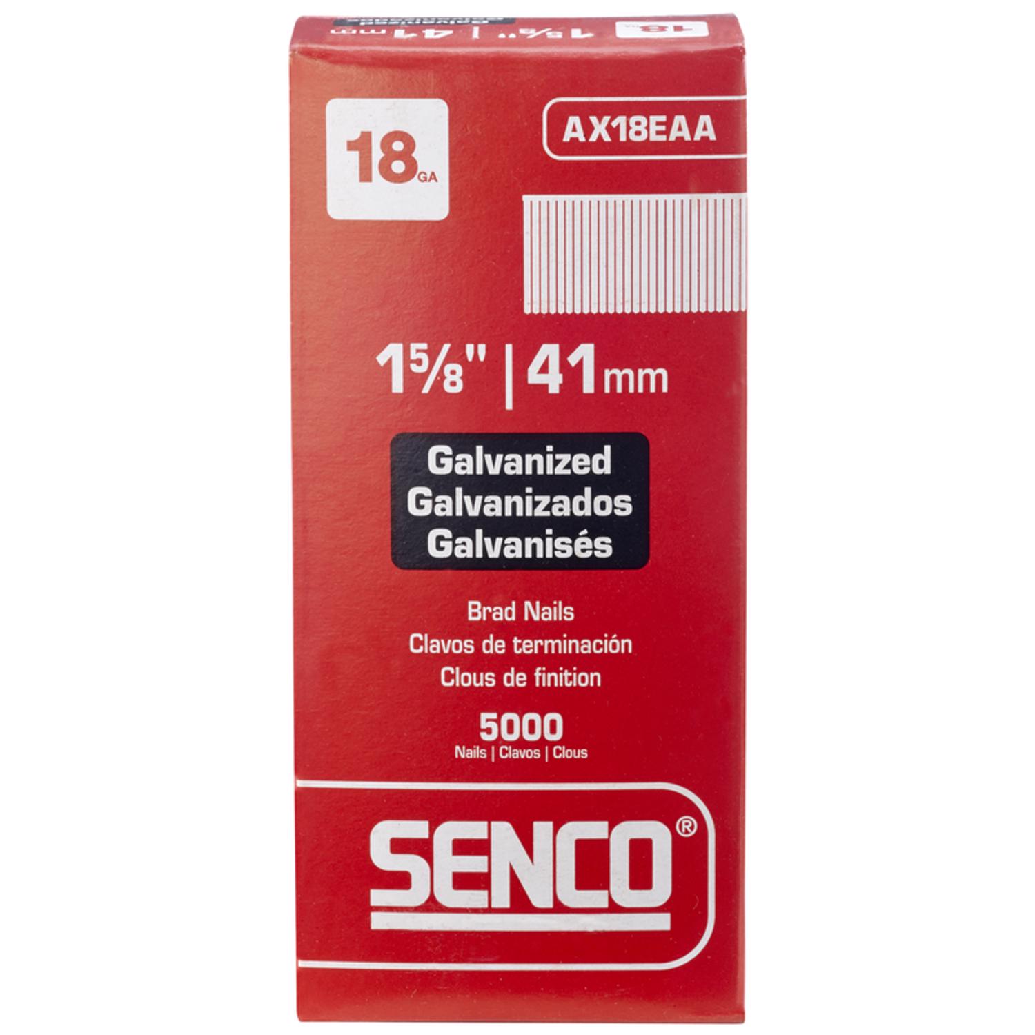 Senco 1-5/8 in. 18 Ga. Straight Strip Galvanized Brad Nails 5000 pk - Mycitystee