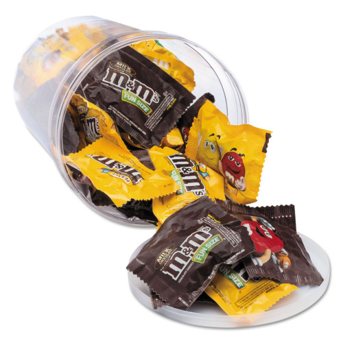Office Snax Candy Tubs， Chocolate and Peanut MandMs， 1.75 lb Resealable Plastic Tub (00066) - Mycitystee