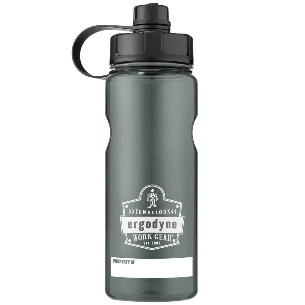 Ergodyne Chill Its 5151 Water Bottle Plastic Wide Mouth Black 1 Liter - Mycitystee
