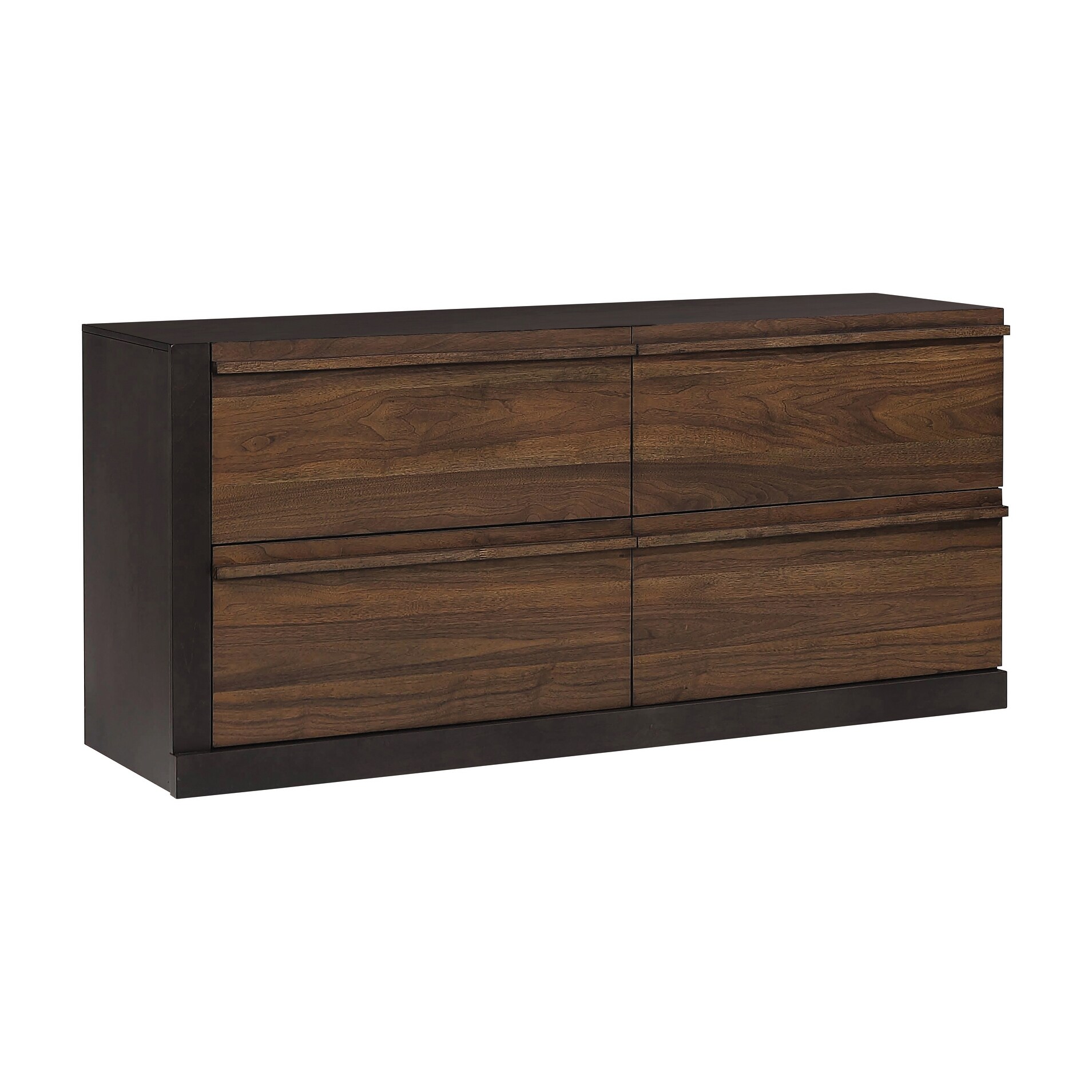 Gracia Walnut and Black 6-Drawer Dresser - - 36009059 - Mycitystee