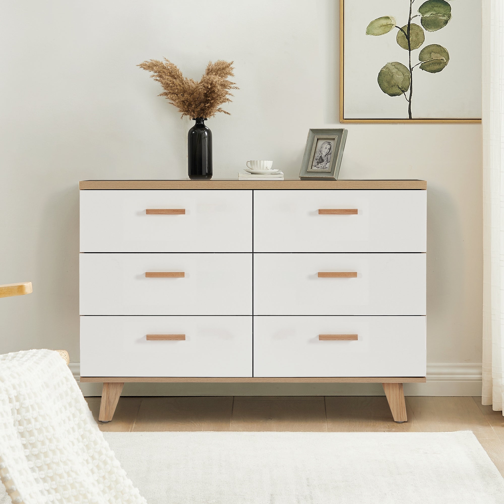 Wood Storge Cabinet ，Chest with Four Legs and Drawers - - 35537021 - Mycitystee
