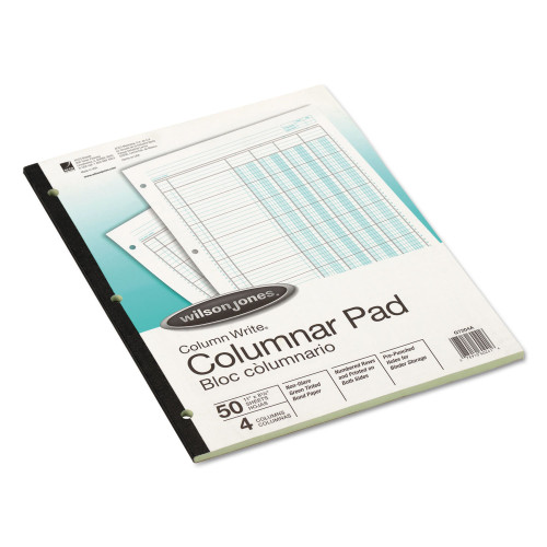 Wilson Jones Accounting Pad， Four Eight-Unit Columns， Two-sided， Letter， 50-Sheet Pad (G7204A) - Mycitystee