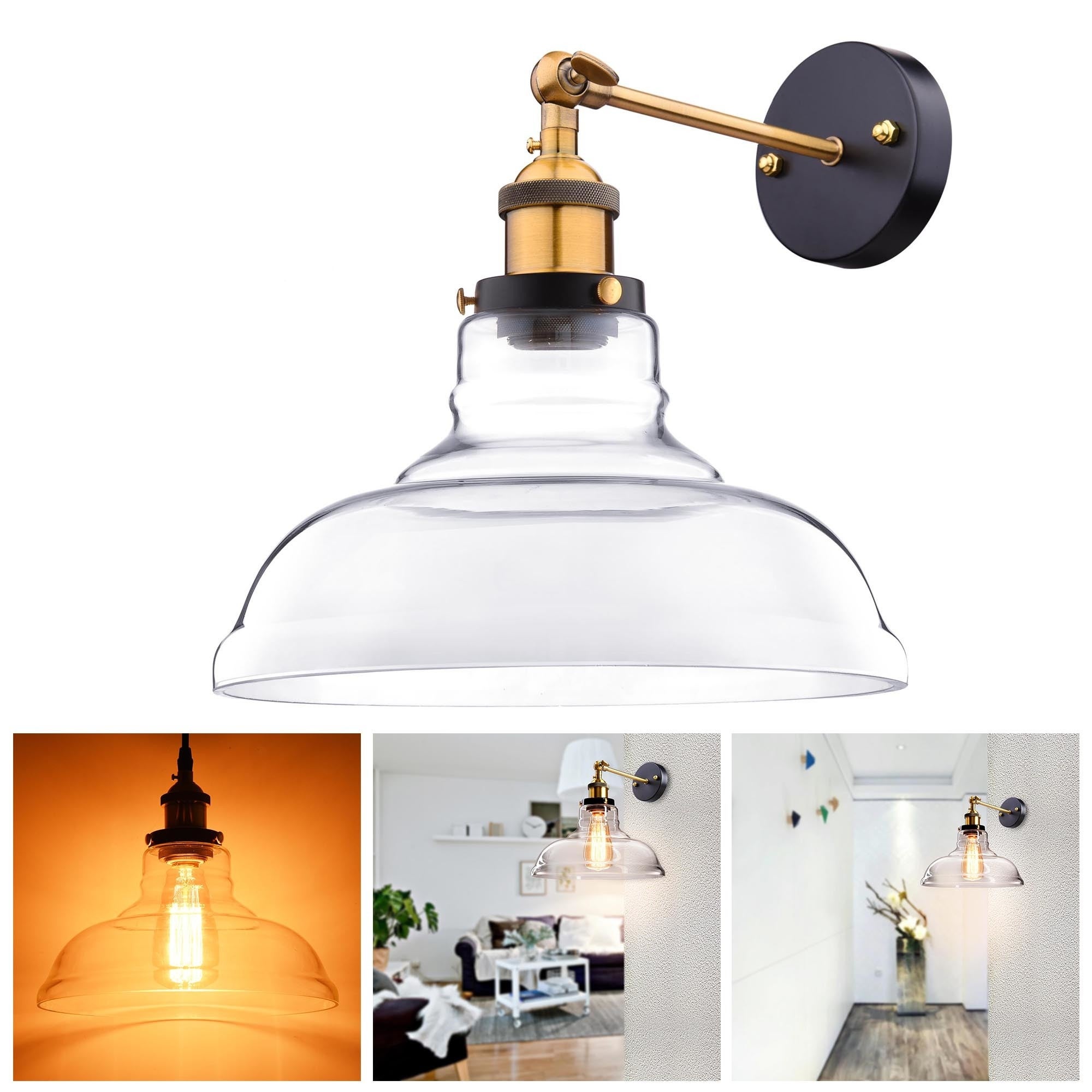 Glass Wall-mounted Light， Flashlight Shape Glass Lamp for Home - Mycitystee